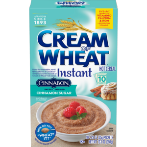 Start your day with the irresistible taste of Cinnabon breakfast cereal and Cream of Wheat. Get your daily dose of vitamins and minerals with Cinnabon Cream of Wheat cereal today.
