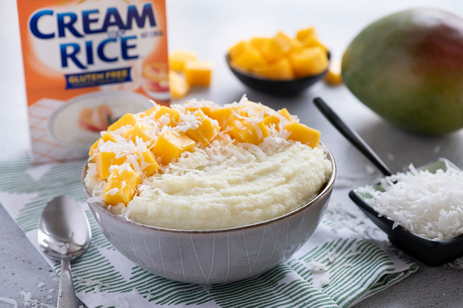 Our Mango and coconut Cream of Rice recipe - just one of our many Cream of Rice recipes your family will love. You too!