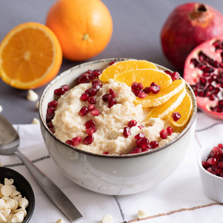 Image of Pomegranate, White Chocolate, & Orange Cream of Wheat® Bowl