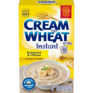 Naturally flavored and an excellent source of Vitamin D and iron - Bananas and Cream Cream of Wheat is sure to warm your tummy.