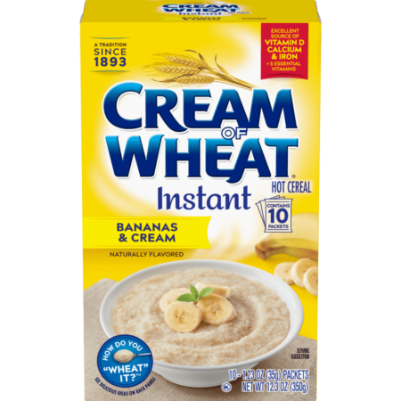 Naturally flavored and an excellent source of Vitamin D and iron - Bananas and Cream Cream of Wheat is sure to warm your tummy.